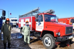 Сегодня в Воткинске прошли окружные пожарно-тактические учения